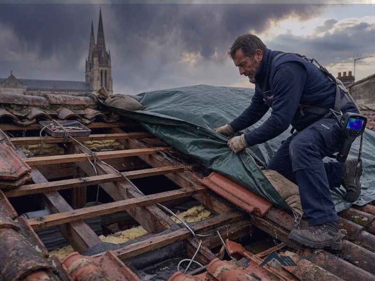 Urgence fuite de toiture — chantier Altys Toiture Pessac à Pessac